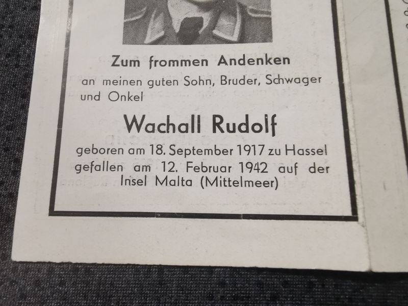 Sterbebild Brüder & Vater Hassel Unteroffizier 7/KG-77 JU-88 Mittelmeer Malta Endkampf Küstrin Ostpreußen Russland - www.mmilitaria.com