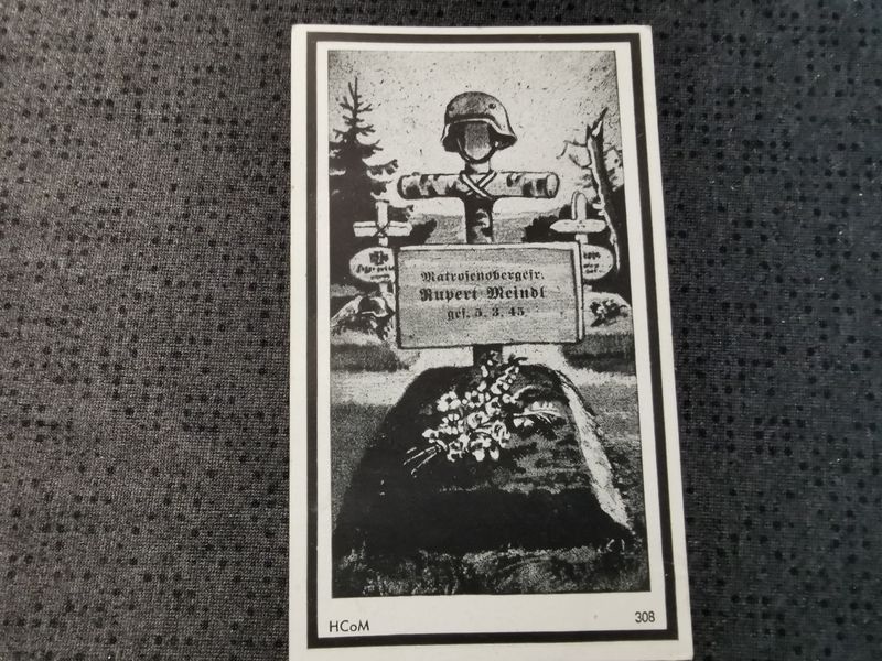 Sterbebild Matrosen Obergefreiter Bergham Grenadier Regt. schwere Abwehrkämpfe Kurland Autz Saldus Lettland - www.mmilitaria.com