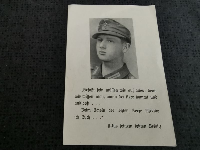 Sterbebild Gefreiter 5. Geb. Jäger Btl. 201 Provencheres Vogesen Andilly Frankreich - www.mmilitaria.com