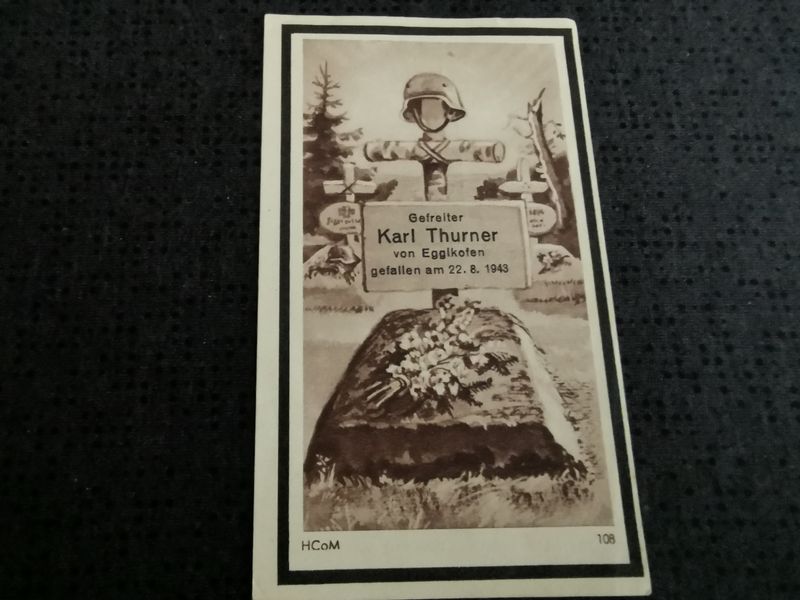 Sterbebild Gefreiter Radfahr-Schwadron schwere Abwehrkämpfe Charkow Ukraine - www.mmilitaria.com