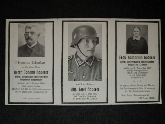 Sterbebild Familie Unteroffizier 6. Komp. Gebirgsjäger Regt. 139 Louchi Kiestinki Finnland