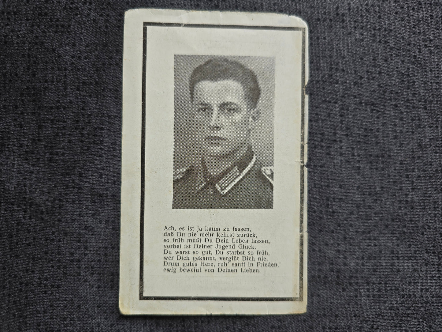 Sterbebild Unteroffizier Grünburg 6. Komp. Inf. Regt. 133 SA-Oberscharführer Ostmarkmedaille Nishno Kunatsch Russland