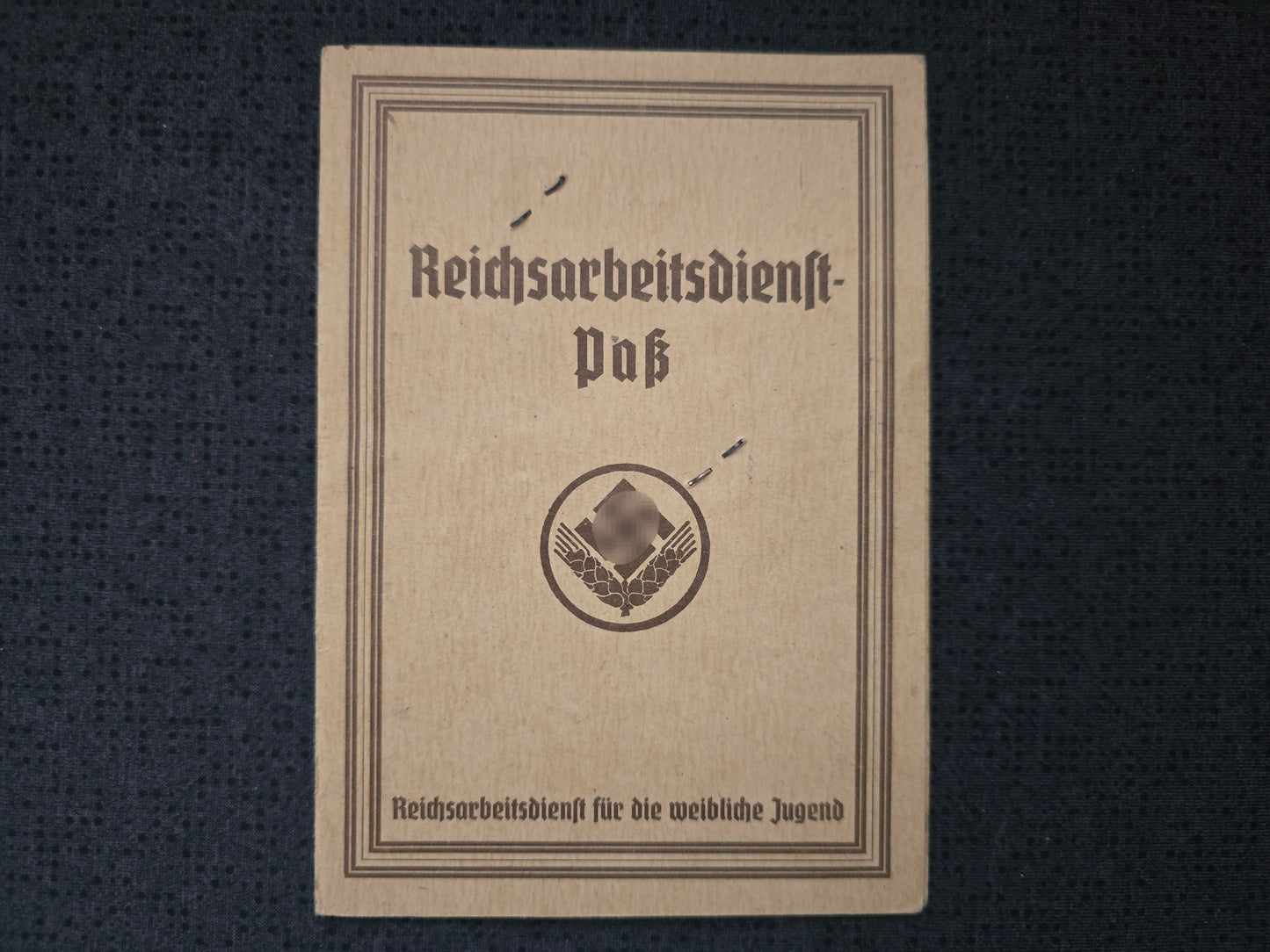 Reichsarbeitsdienst Paß RAD für die weibliche Jugend von 1941