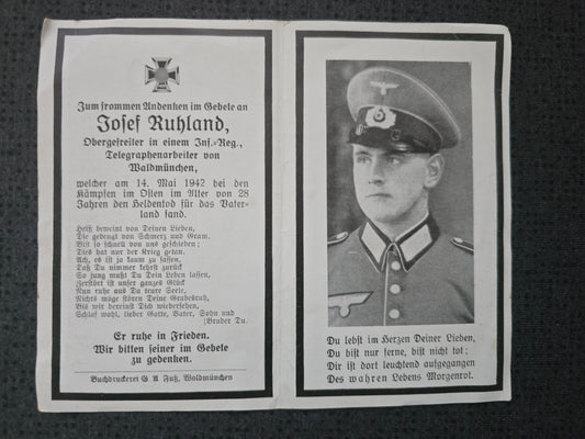 Sterbebild Obergefreiter München 6. Komp. Inf. Regt. 391 Kertsch Ukraine