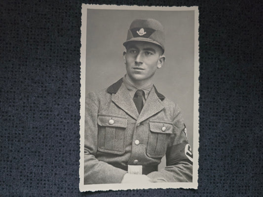 Foto-Ansichtskarte Portrait Arbeitsmann RAD Reichsarbeitsdienst