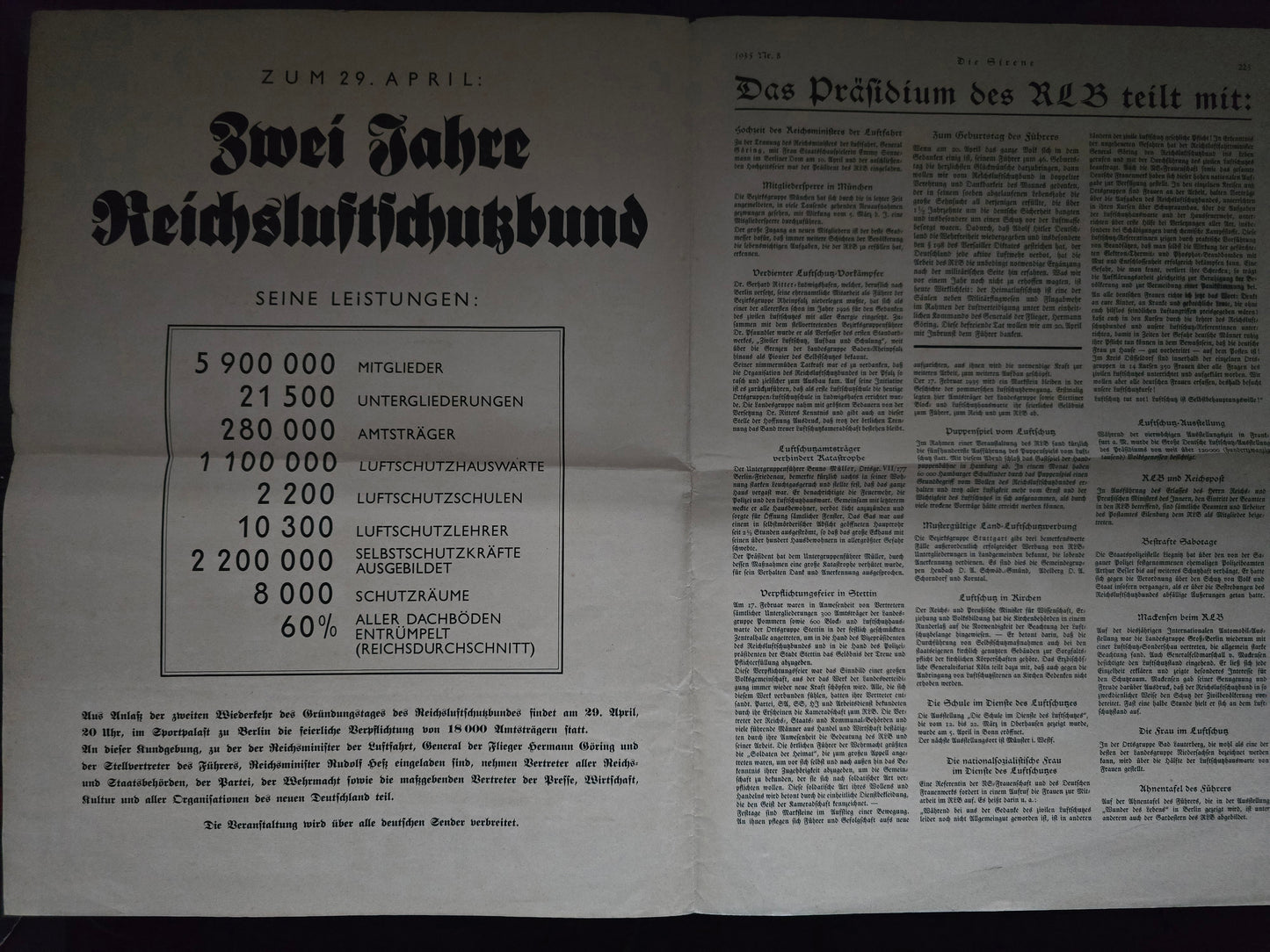 Zeitung-Cover "Die Sirene" Luftschutz 1935