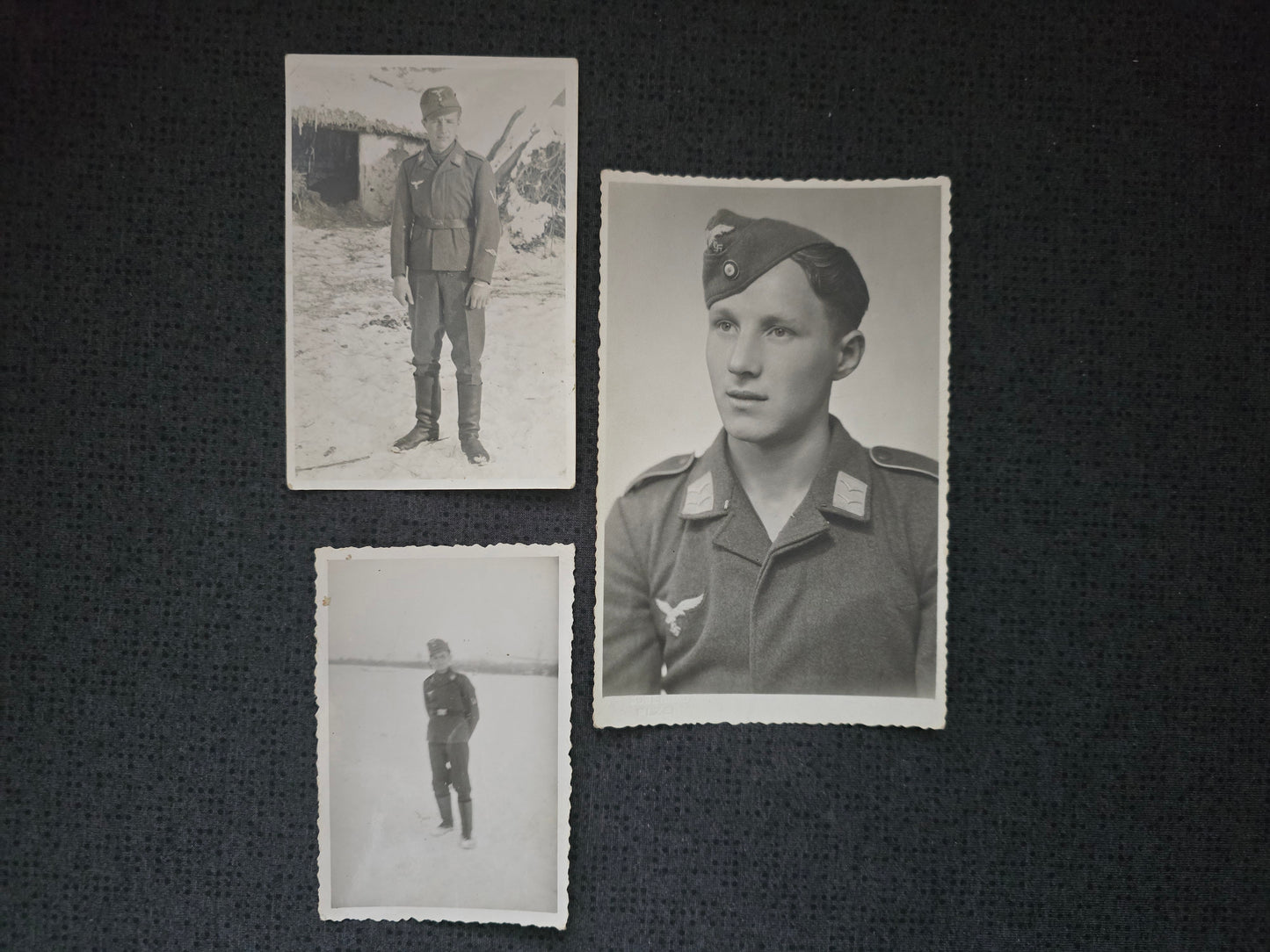 Fotos + Sterbebild Konvolut Obergefreiter Luftwaffe Neudorf Partisanen Kielce Polen Grabfotos Portraits