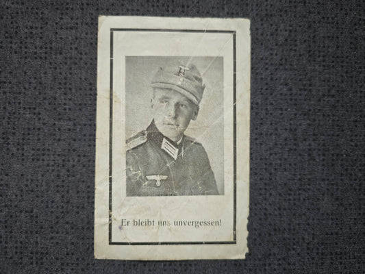 Sterbebild Leutnant Ternberg 5. Komp. Geb. Jäger Regt. 136 Eismeerfront Stosstrupp Liza Finnland Russland