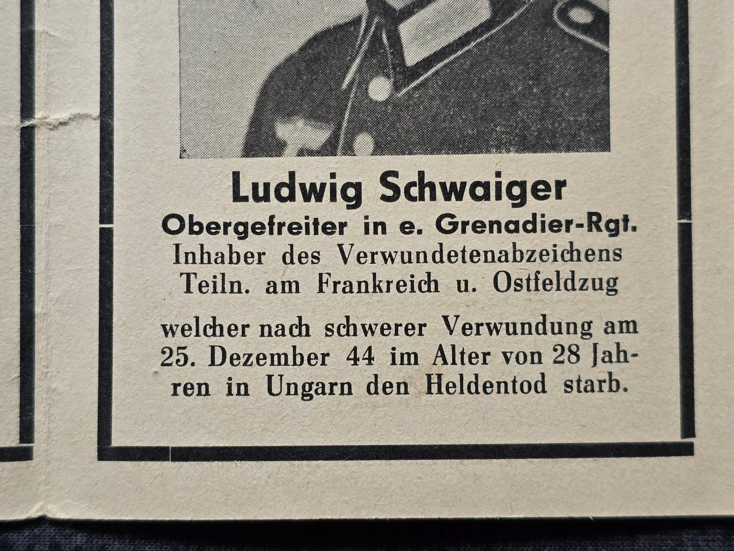 Sterbebild 4 Brüder Neutiefenweg Gefreite Obergefreite Radfahr-Schwadron Gren. Regt. Ungarn Russland