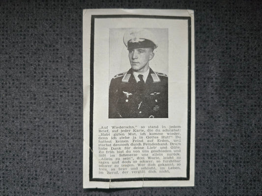 Sterbebild Oberfeldwebel Koblenz Fernaufklärungsstaffel 2(F)/122 DKiG FFS Gold Castigliano Italien
