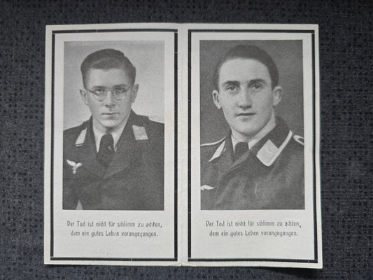 Sterbebild Brüder Limbach Pilot 10./JG-301 Campina Rumänien Leutnant Pilot Zerstörergeschwader Luckau