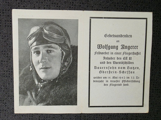 Sterbebild Feldwebel Oberstein-Scheffau 2. Staffel Kampfgruppe Z B V 102 Narvikschild Helmstedt