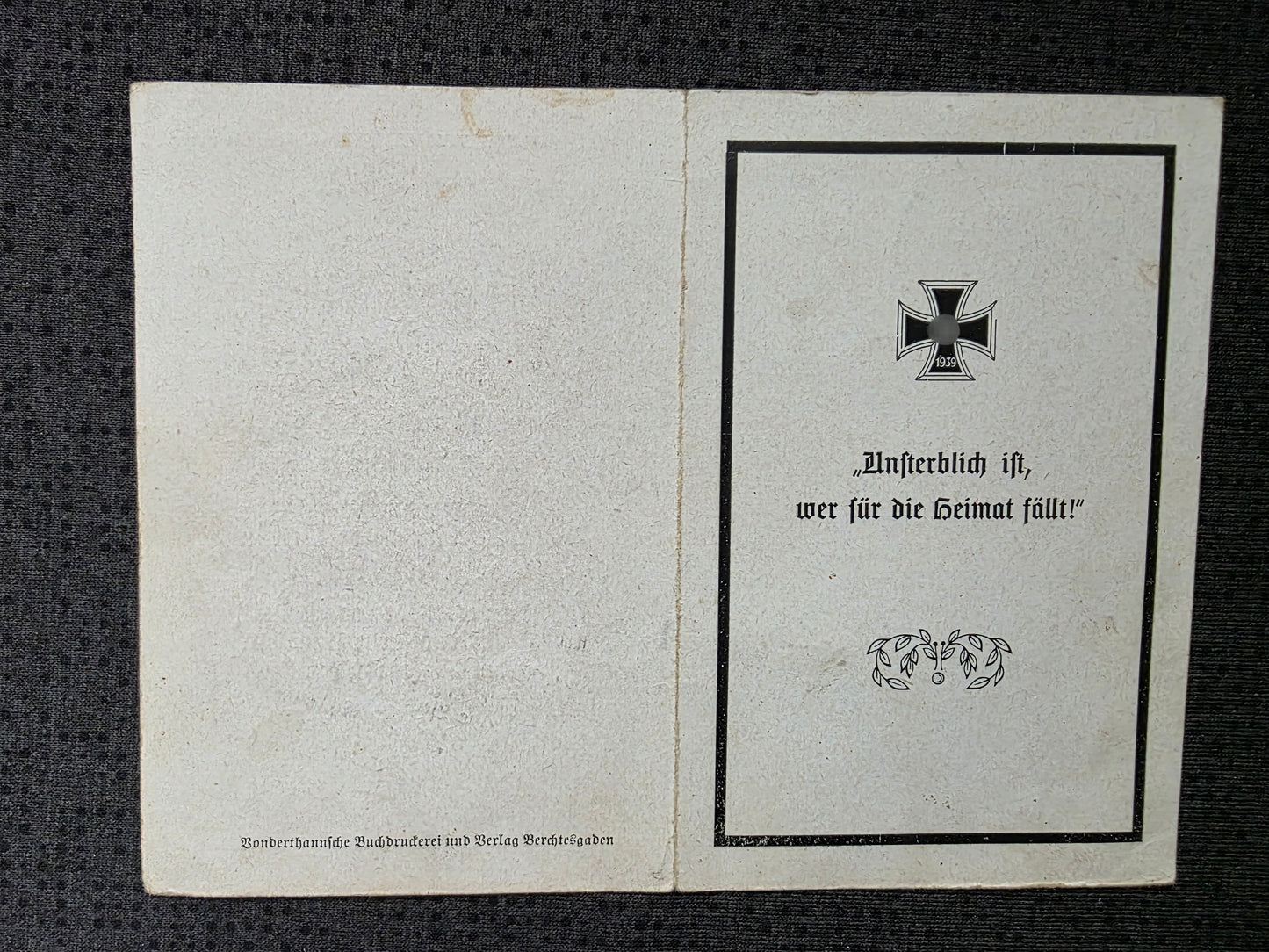 Sterbebild Feldwebel Oberstein-Scheffau 2. Staffel Kampfgruppe Z B V 102 Narvikschild Helmstedt