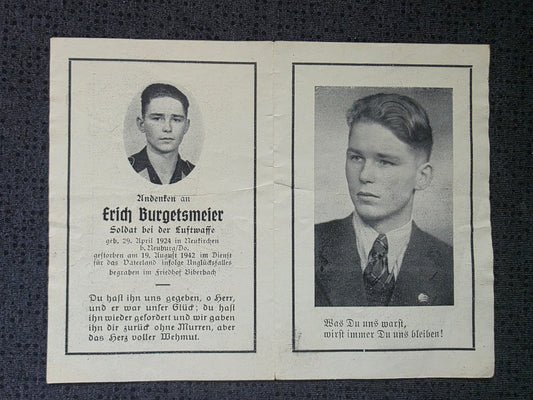 Sterbebild Schütze Neukirchen 2. Schützen-Komp. Z.B.V Sonderkommando Braunschweig