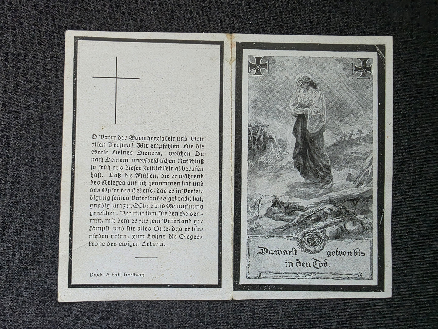 Sterbebild Oberfeldwebel Gatterhub 10. Komp. Gren. Regt. 217 Woronesch Russland