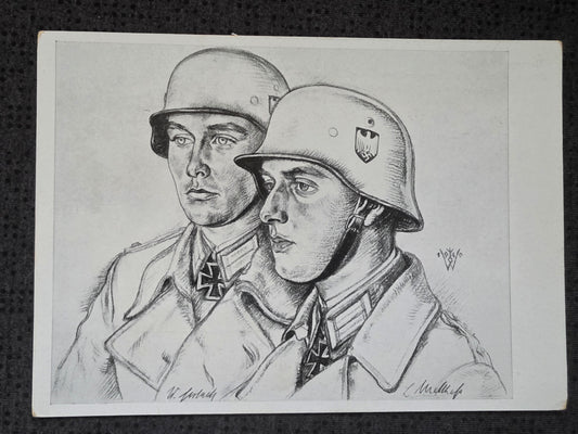 Propaganda Postkarte Oberleutnant Gerlach Norwegen-Kämpfer VDA-Karte