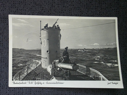 Foto-Postkarte Ansichtskarte U-Boot U35 Geschütz & Kommandoturm