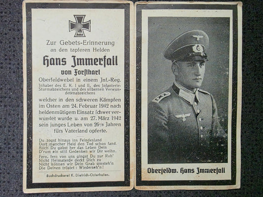 Sterbebild Oberfeldwebel Heilbergskofen 2. Komp. Inf. Regt. 463 Feldlaz. 3/605 Roslawl Russland