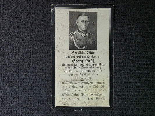 Sterbebild Unteroffizier Tanzfleck 9. Radfahr-Komp. Inf. Regt. 186 Landenge Krim