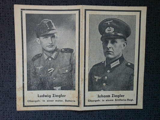 Sterbebild Brüder Aholming Arbeitsmann RAD Obergefreiter Artillerie Regt. SS-Lazarett Minsk Weissrussland