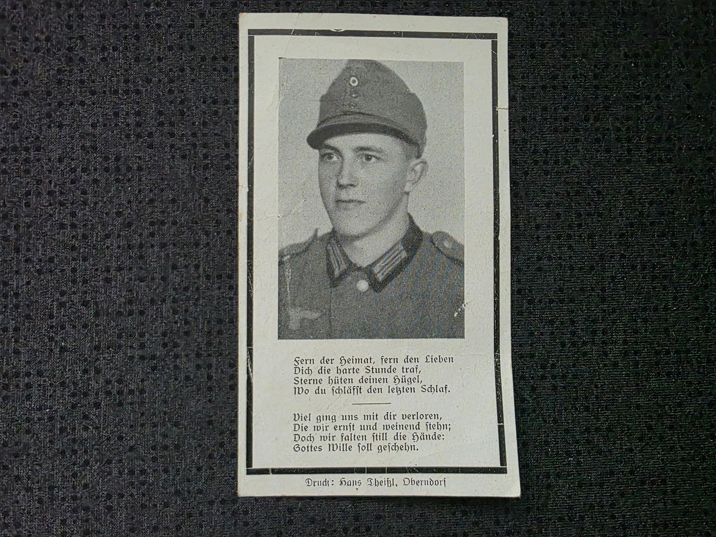 Sterbebild Gefreiter Dorfbeuren 13. Komp. Geb.-Jäger Regt. 98 Kephalonia Griechenland