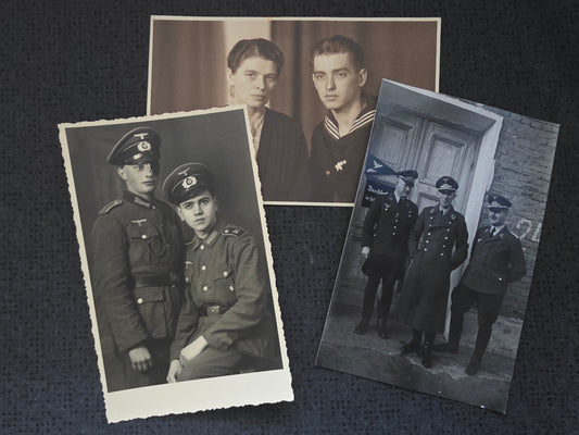 3 x Portrait-Fotos als Postkarte Infanterie Marine Luftwaffe Wehrmacht