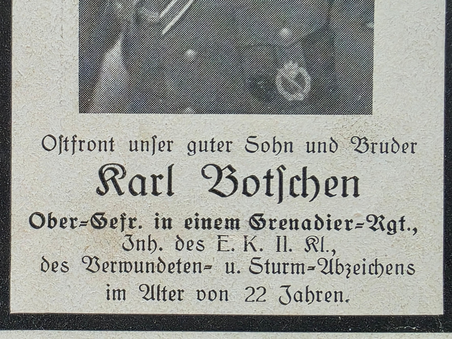 Sterbebild Obergefreiter Viersen 7. Komp. Gren. Regt. 422 Leningrad Russland