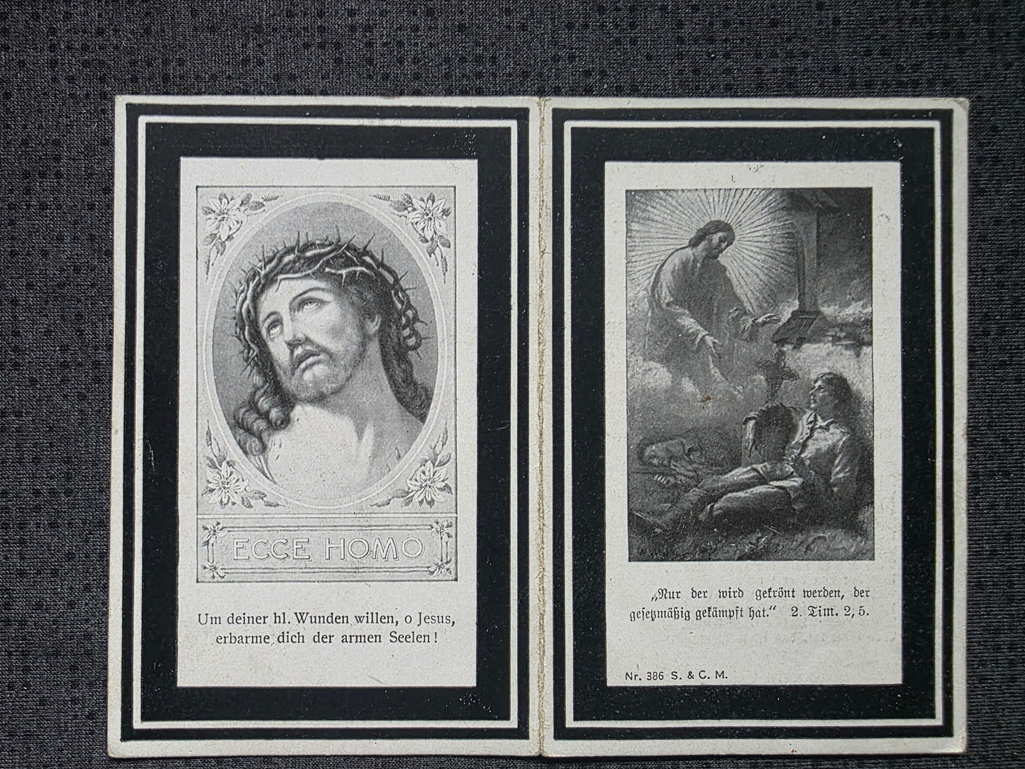 Sterbebild Soldat Schign 3. Komp. Bay. Jäger Btl. 1 Feldlazarett Württemberg