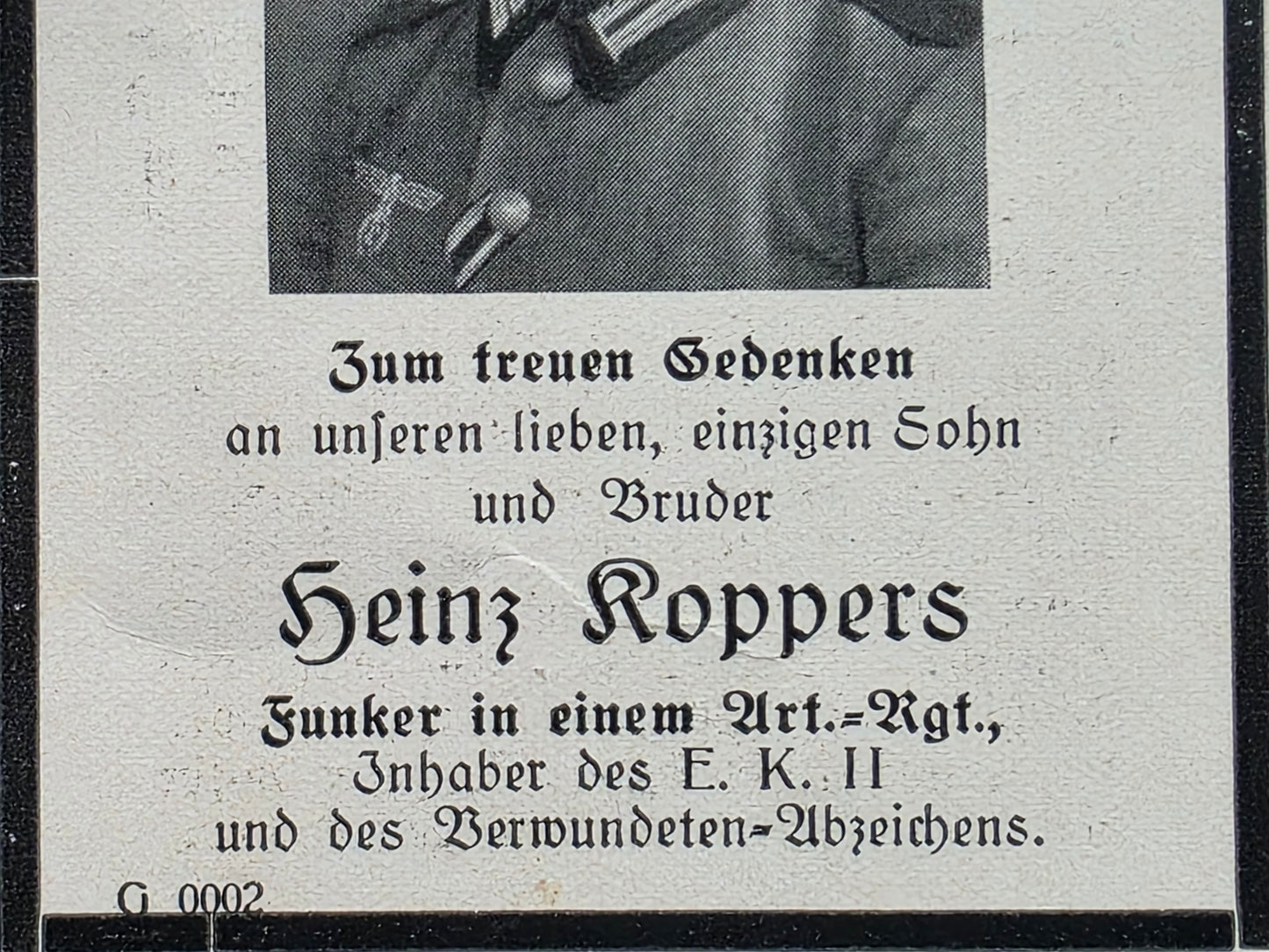 Sterbebild Kanonier Funker Schiefbahn Stabsbatterie IV/Art. Regt. 329 Stary Brod Ilmensee Russland