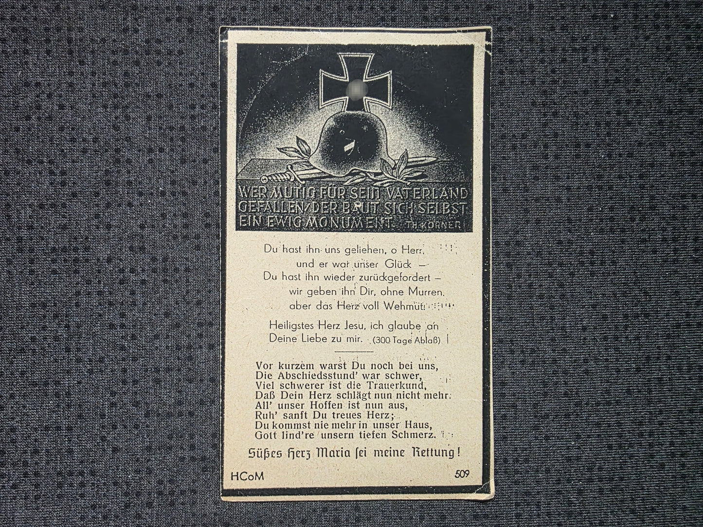 Sterbebild Gefreiter Niederaichbach 2. Komp. Panzer-Gren. Regt. 40 Chrząstówka Polen