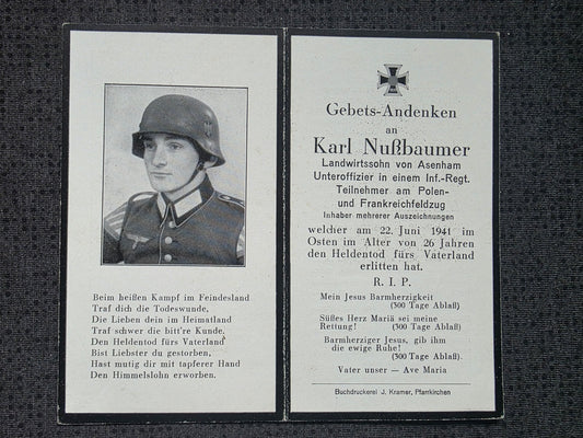 Sterbebild Unteroffizier Asenham 1. Komp. Inf. Regt. 179 Sokol Ukraine