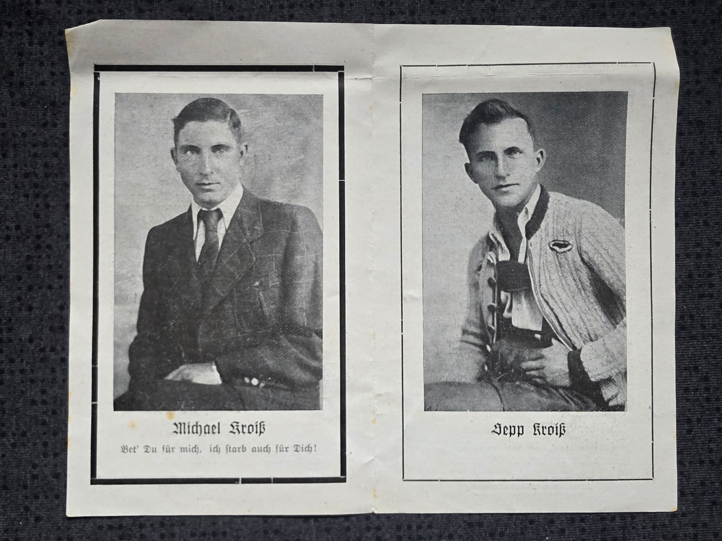 Sterbebild Brüder Hengersberg Obergefreiter Flak Abt. Afrika Obergefreiter Husi Rumänien