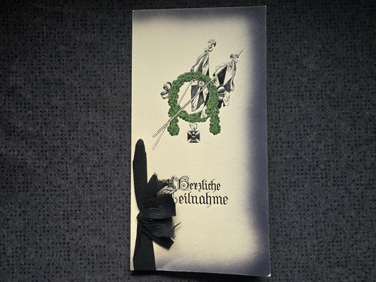 Trauerkarte WK I mit schwarzen Band