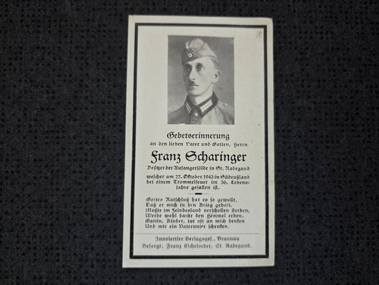 Sterbebild Gefreiter St. Radegund Trommelfeuer Russland