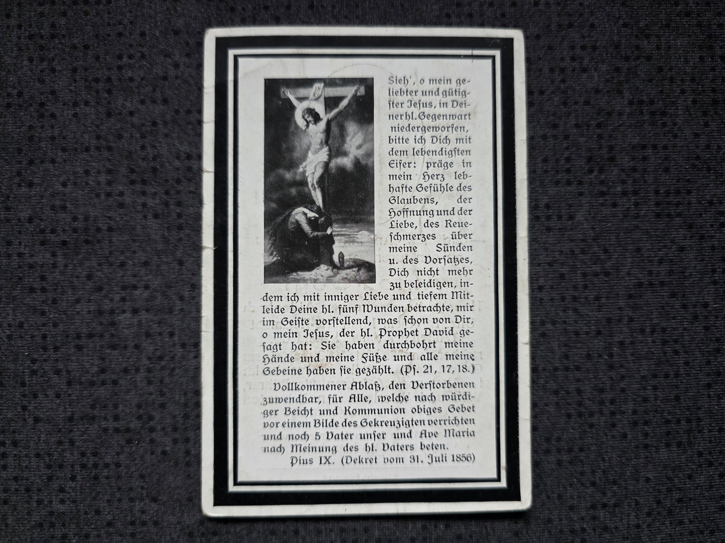 Sterbebild Unteroffizier Aidenbach 10. Komp. Inf. Regt. 217 Chaumont Abbeville Frankreich