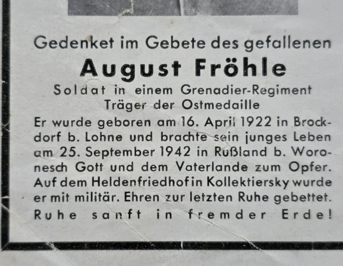 Sterbebild Brüder Brockdorff Schütze IR 169 Olchowatka Gefreiter Volksgrenadier-Division VGD Aachen-Düren Ardennen Belgien