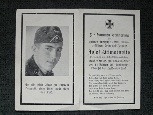 Sterbebild Obergefreiter Scharfschütze Sandomierz Weichsel Polen