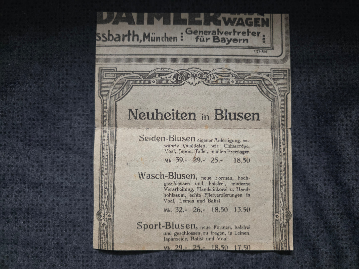Todesanzeige Zeitung Sterbebild WK 1 Piloten Oberleutnant FFA 2 b Lille Frankreich Oberleutnant FA 300 'Pascha' Palästina El Cattia