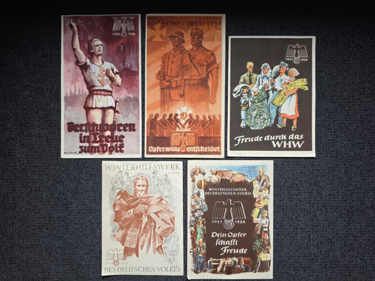 5 x WHW Winterhilfswerk Sammelbilder Spendenabzeichen Propaganda Konvolut 2