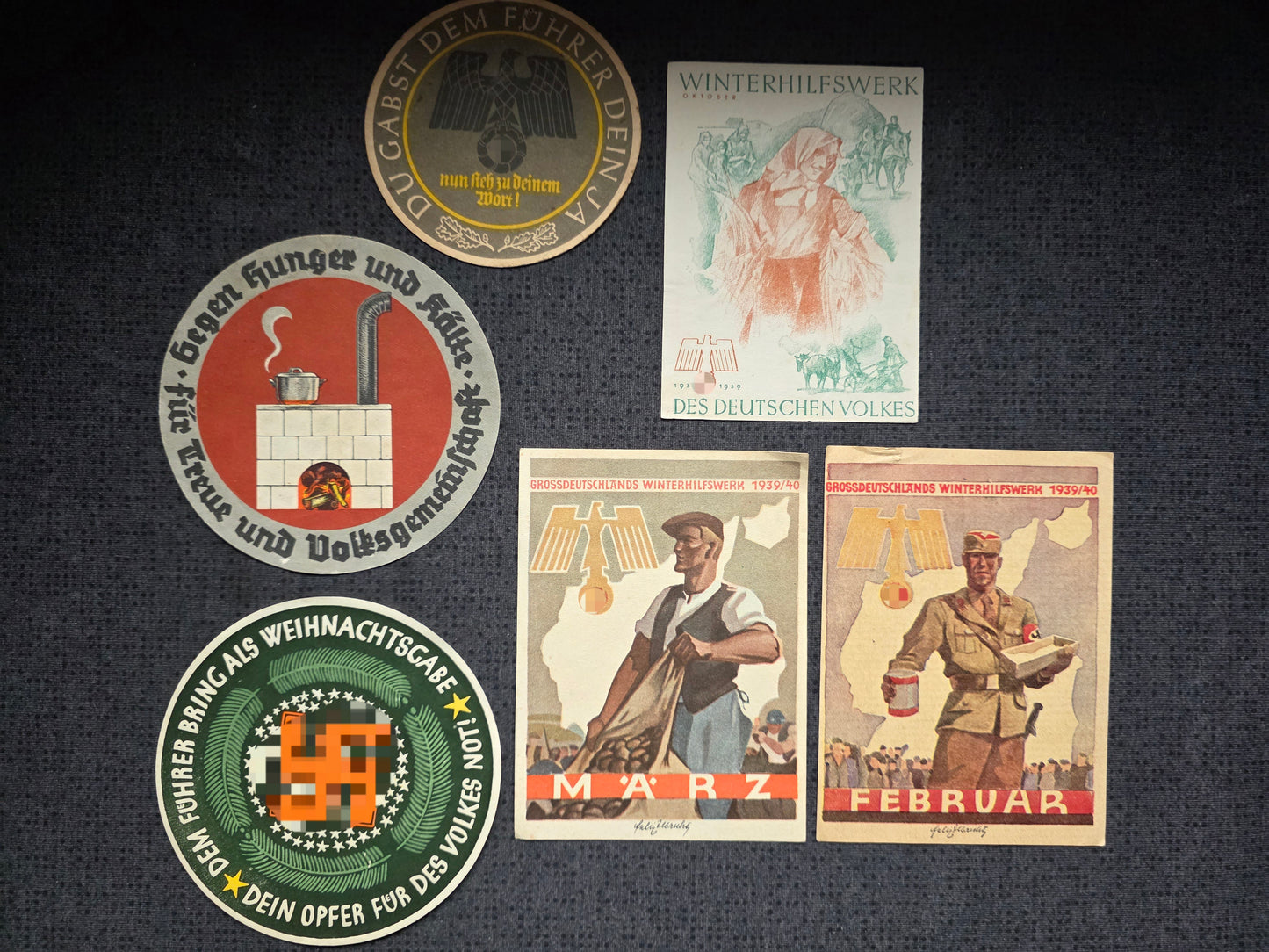 5 x WHW Winterhilfswerk Sammelbilder (Mix) Spendenabzeichen Propaganda Konvolut 9