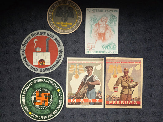 5 x WHW Winterhilfswerk Sammelbilder (Mix) Spendenabzeichen Propaganda Konvolut 9
