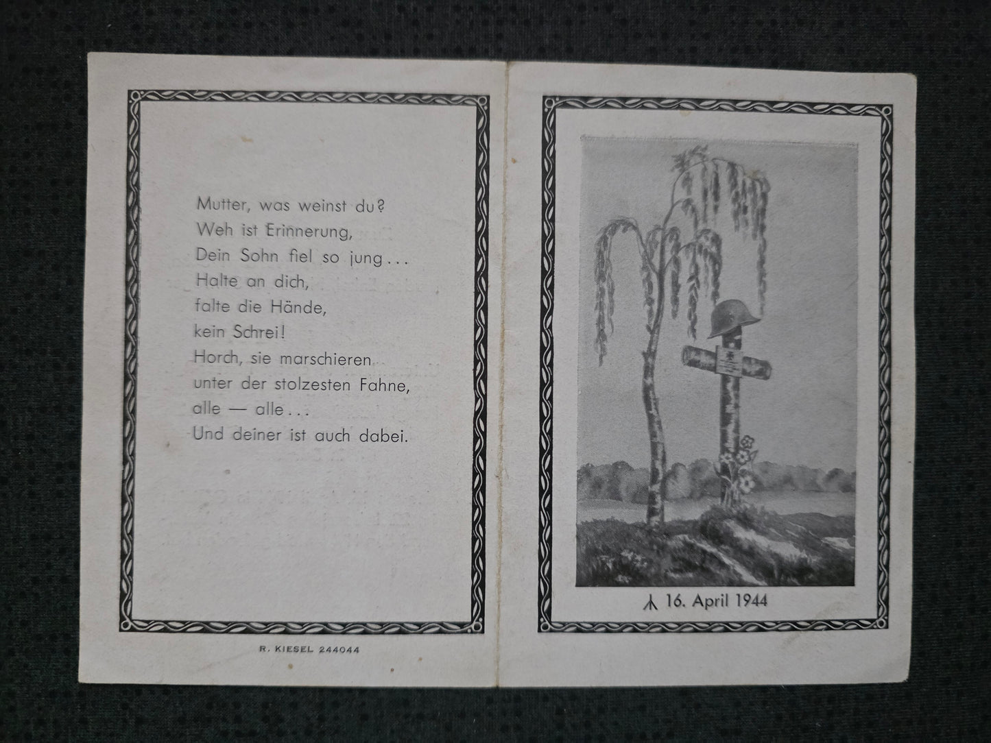 Sterbebild Unteroffizier Rottau Stab 17. Panzer-Division Galizien Nizinow Polen