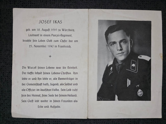 Sterbebild Leutnant Würzburg Stab 1. Panzer Regt. 35 Auxerre Frankreich