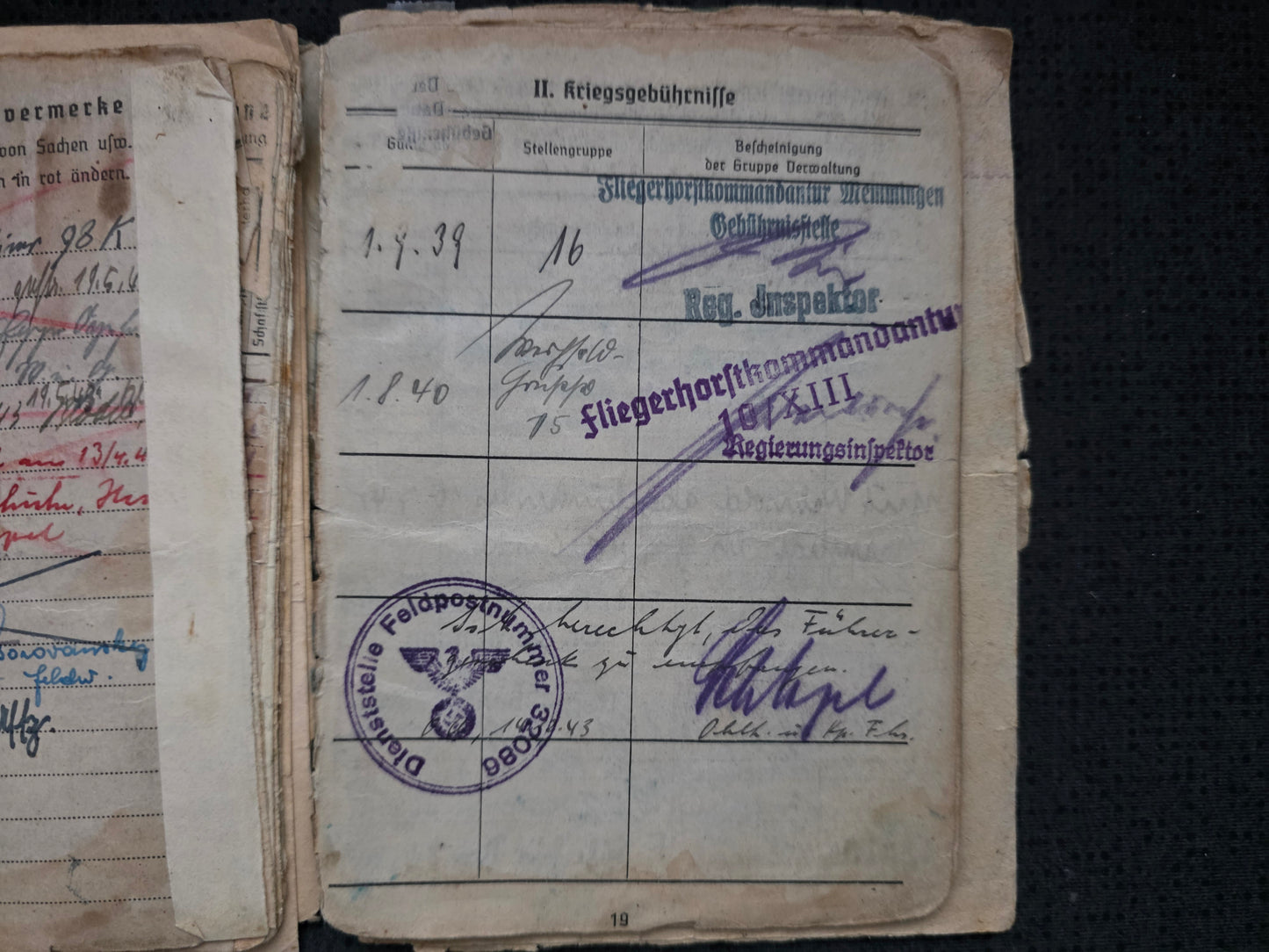 Konvolut Soldbuch + Dokumente + Fotos Luftwaffe Flakbatterie Flak Abt. 999 Strafbataillon