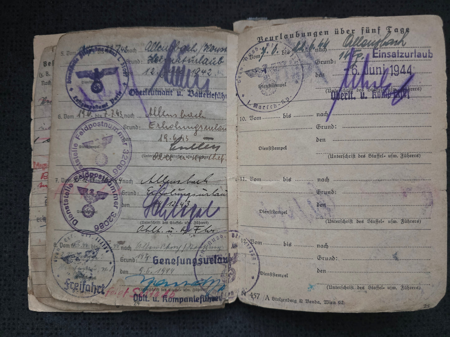 Konvolut Soldbuch + Dokumente + Fotos Luftwaffe Flakbatterie Flak Abt. 999 Strafbataillon