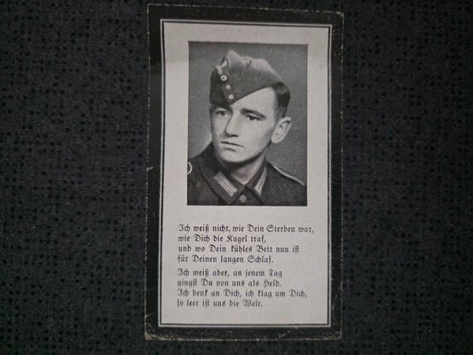 Sterbebild Schütze Wollaberg Grenadier Regt. 18 Jahre Normandie Frankreich - www.mmilitaria.com