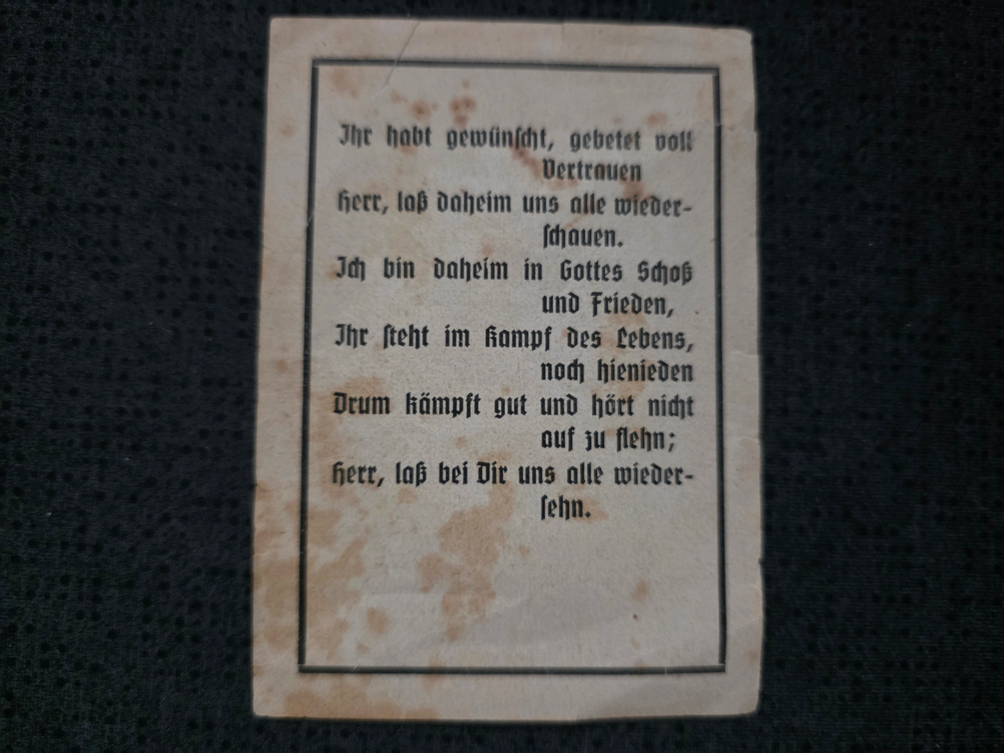 Sterbebild Unteroffizier Niederkirchen Gestorben 1944 - www.mmilitaria.com