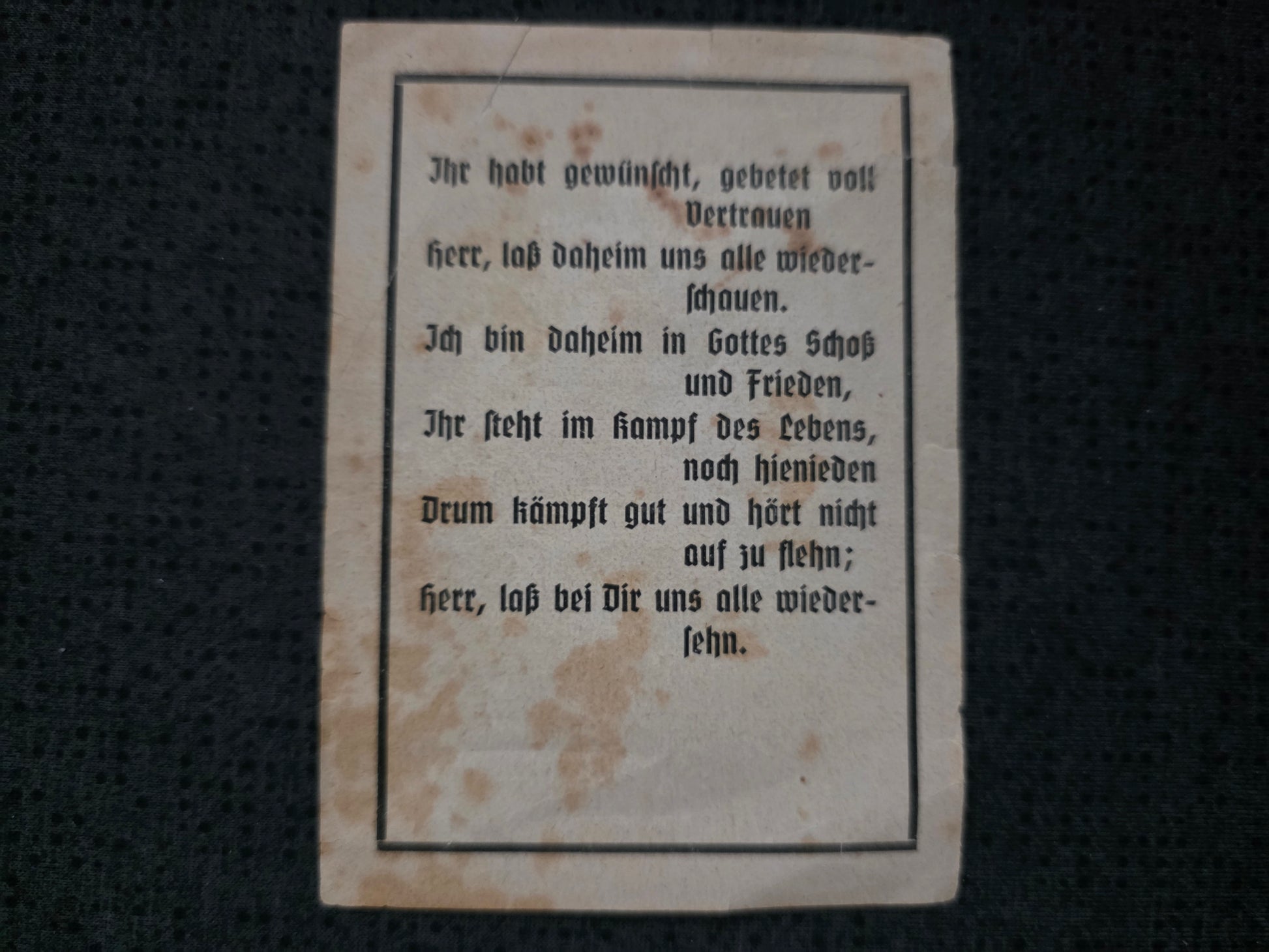 Sterbebild Unteroffizier Niederkirchen Gestorben 1944 - www.mmilitaria.com