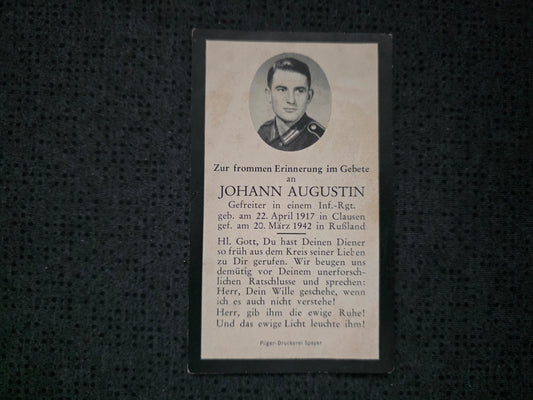 Sterbebild Gefreiter Clausen 3. Komp. Inf. Regt.439 Brjansk Russland - www.mmilitaria.com