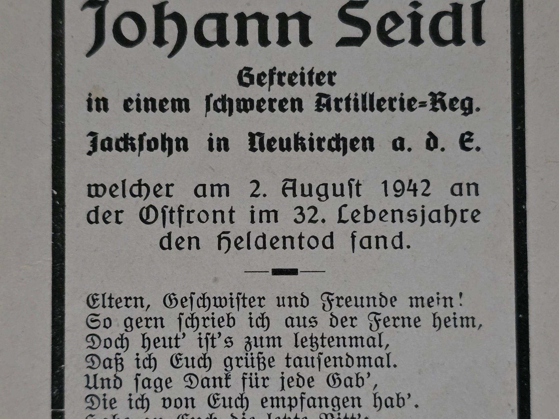Sterbebild Brüder Neukirchen Gefreiter Art. Regt. 297 Obergefreiter Sebesh Russland - www.mmilitaria.com